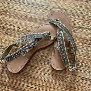 Gold beaded Egyptian Sandals